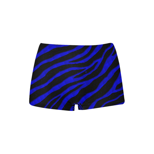 Ripped SpaceTime Stripes - Blue Women's All Over Print Boyshort Panties (Model L31)