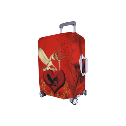 Cute fairy with pegasus Luggage Cover/Small 18"-21"