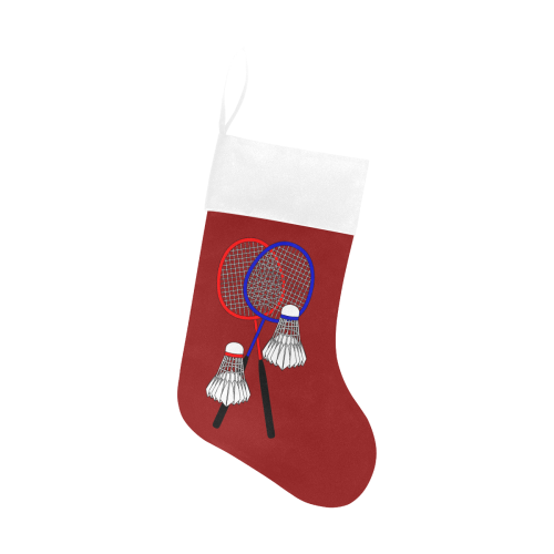 Badminton Rackets and Shuttlecocks Sports Red Christmas Stocking