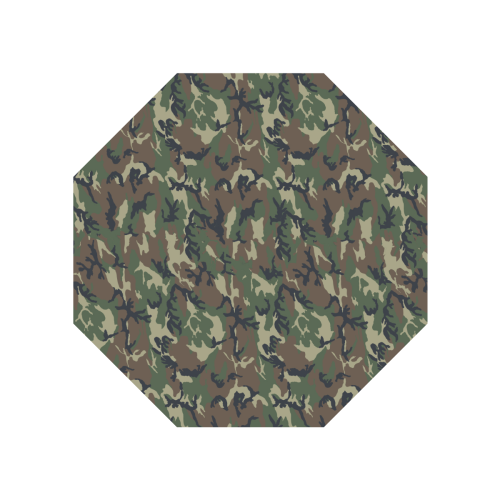 Woodland Forest Green Camouflage Anti-UV Auto-Foldable Umbrella (Underside Printing) (U06)