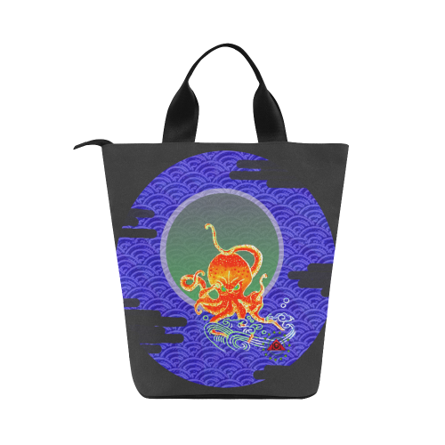 The Lowest of Low Japanese Angry Octopus Nylon Lunch Tote Bag (Model 1670)