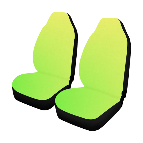 Neon Yellow Green Tie Dye Car Seat Covers (Set of 2)