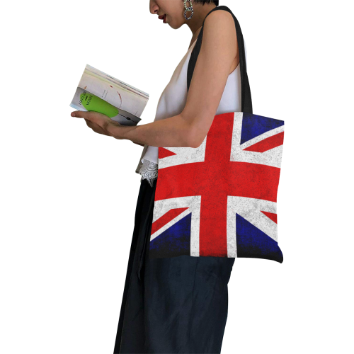 United Kingdom Union Jack Flag - Grunge 2 All Over Print Canvas Tote Bag/Small (Model 1697)