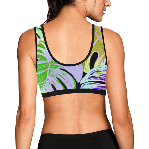 Pretty Leaves C by JamColors Women's All Over Print Sports Bra (Model T52)