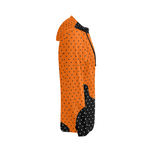Halloween Black Orange Polka Dots All Over Print Full Zip Hoodie for Women (Model H14)