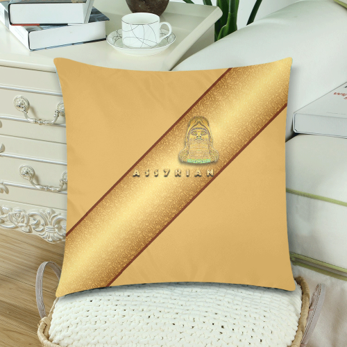 lamassu Gold Custom Zippered Pillow Cases 18"x 18" (Twin Sides) (Set of 2)
