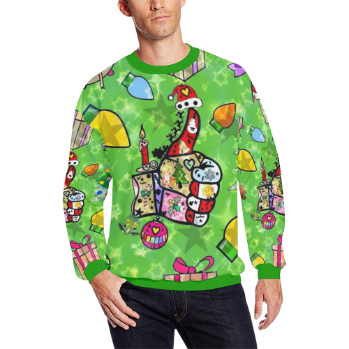 Like Christmas by Nico Bielow Men's Oversized Fleece Crew Sweatshirt (Model H18)