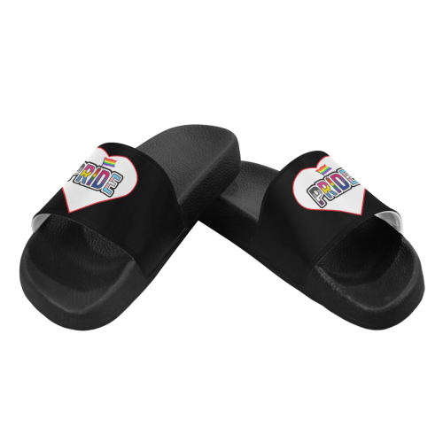Love All Pride Colors Black Men's Slide Sandals (Model 057)