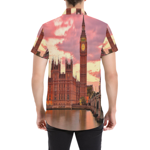 London by Artdream Men's All Over Print Short Sleeve Shirt (Model T53)
