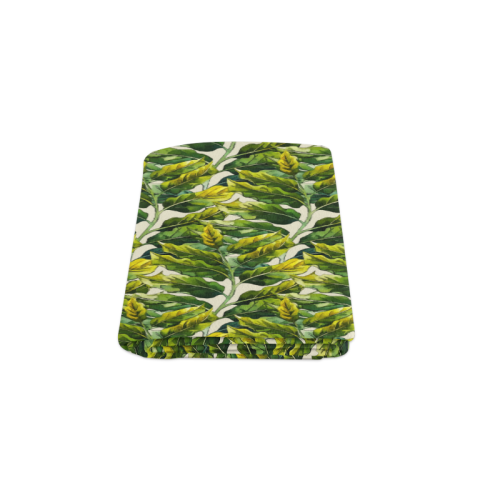 Yellow Green Wide Tropical Leaf pattern 6 Blanket 50"x60"
