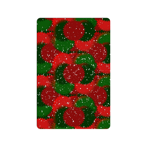 Christmas Snow Red and Green Doormat 24"x16"