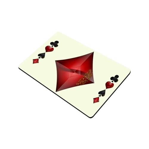 Diamond  Las Vegas Symbol Playing Card Shape on Yellow Doormat 24"x16"