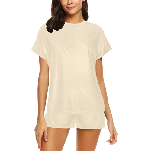 color blanched almond Women's Short Pajama Set