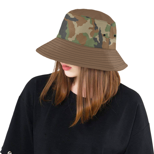 woodland camouflage pattern 2 All Over Print Bucket Hat