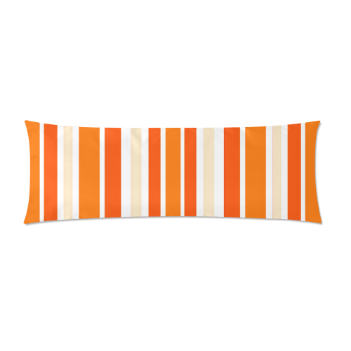 Bright Orange Stripes Custom Zippered Pillow Case 21"x60"(Two Sides)