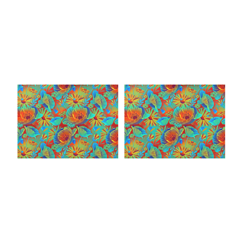 bright tropical floral Placemat 14’’ x 19’’ (Set of 2)