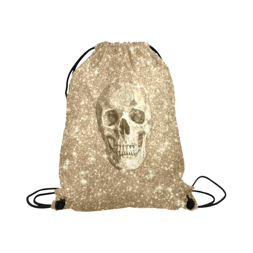 Modern sparkling Skull  by JamColors Large Drawstring Bag Model 1604 (Twin Sides)  16.5"(W) * 19.3"(H)