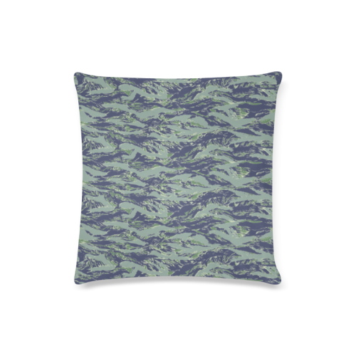 Jungle Tiger Stripe Green Camouflage Custom Zippered Pillow Case 16"x16"(Twin Sides)