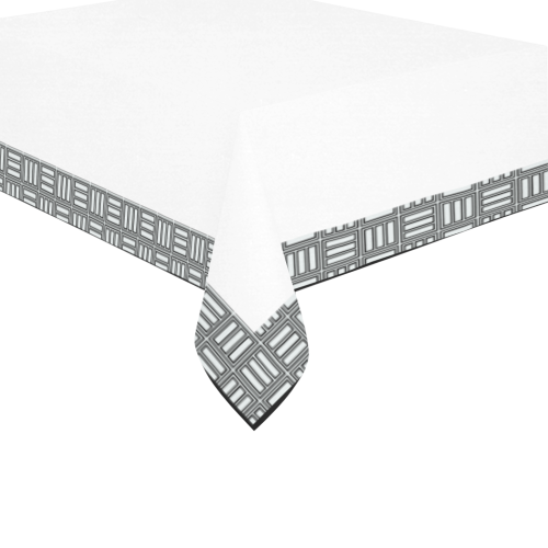 Geometric Weave Cotton Linen Tablecloth 60" x 90"