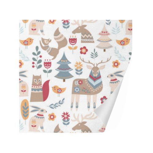 Scandinavian Christmas Deer Pattern Gift Wrapping Paper 58"x 23" (1 Roll)