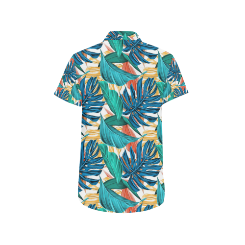 Tropical Jungle Leaves Men's All Over Print Short Sleeve Shirt (Model T53)