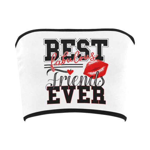 best fabulous friends BFF red kiss college style Bandeau Top