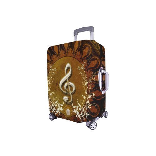 Music, decorative clef with floral elements Luggage Cover/Small 18"-21"