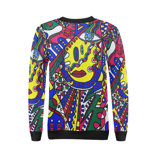 Whimsical All Over Print Crewneck Sweatshirt for Women (Model H18)