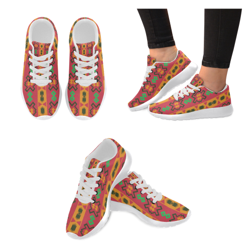 Tribal shapes in retro colors (2) Women’s Running Shoes (Model 020)