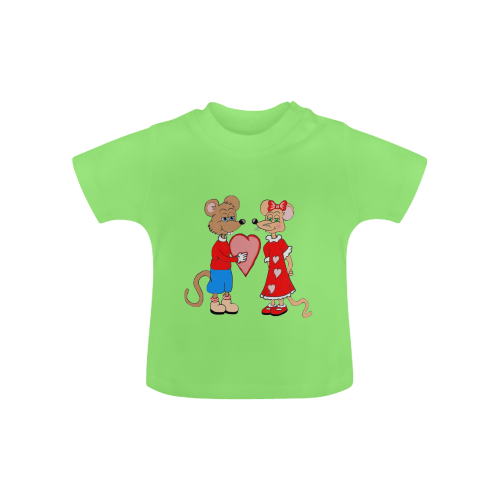 Love Mice Green Baby Classic T-Shirt (Model T30)