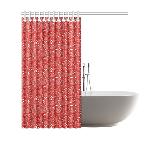 red white hearts Shower Curtain 69"x70"