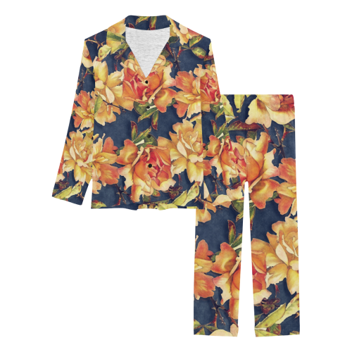 flowers #flowers #pattern #flora Women's Long Pajama Set