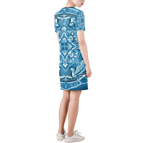 amarige 20 Short-Sleeve Round Neck A-Line Dress (Model D47)