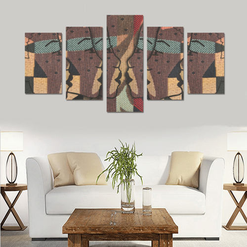 African tapestry design Canvas Print Sets C (No Frame)