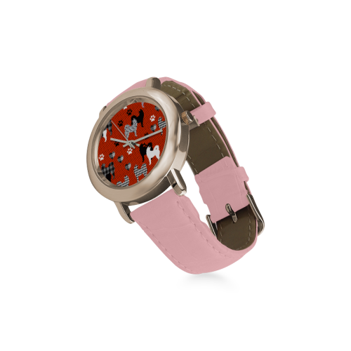 Husky-o Women's Rose Gold Leather Strap Watch(Model 201)