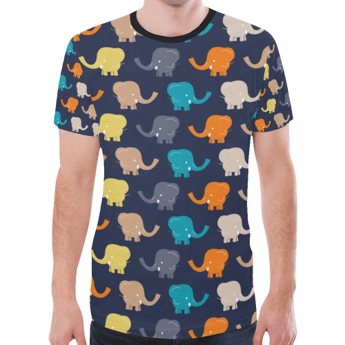 cute elephant New All Over Print T-shirt for Men/Large Size (Model T45)