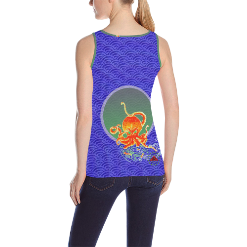 The Lowest of Low Japanese Angry Octopus All Over Print Tank Top for Women (Model T43)