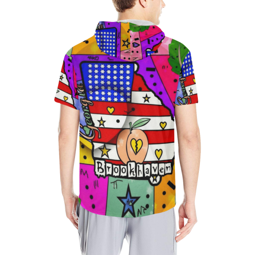 Brookhaven by Nico Bielow All Over Print Short Sleeve Hoodie for Men (Model H32)
