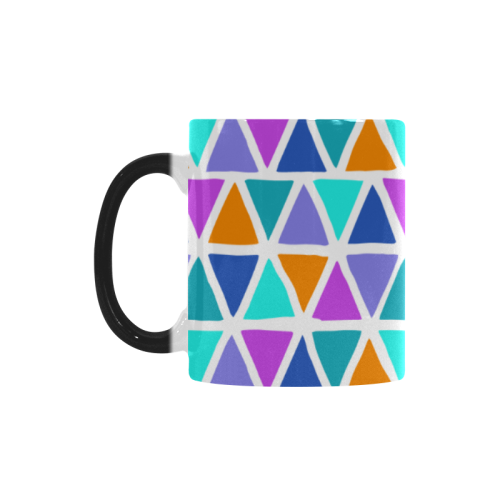 Modern colored TRINAGLES / PYRAMIDS pattern Custom Morphing Mug (11oz)