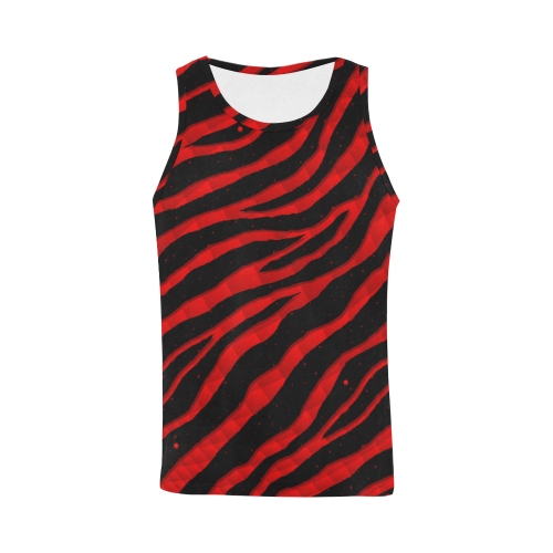 Ripped SpaceTime Stripes - Red All Over Print Tank Top for Men (Model T43)