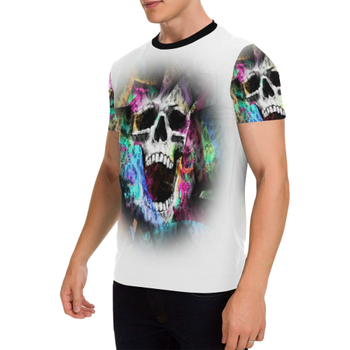 Scream Skull by Nico Bielow Men's All Over Print T-Shirt with Chest Pocket (Model T56)