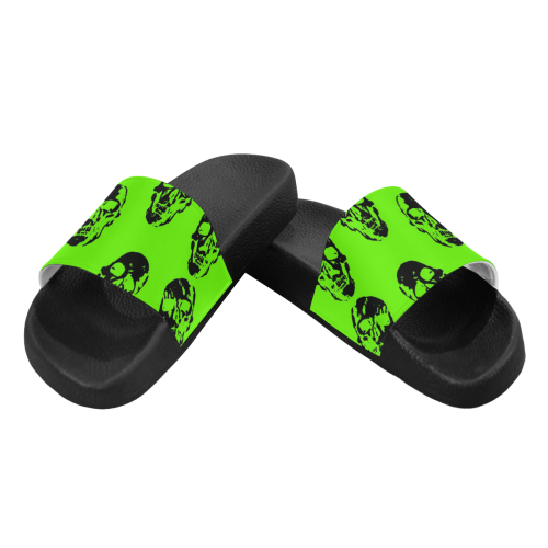 hot skulls, kiwi by JamColors Women's Slide Sandals (Model 057)