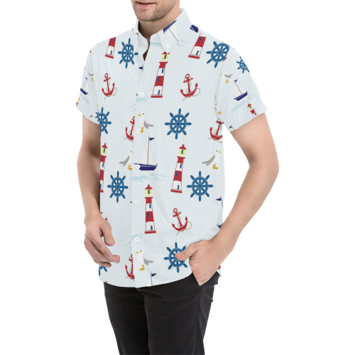 Nautical 2 Men's All Over Print Short Sleeve Shirt (Model T53)