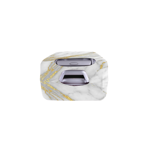 italian Marble, white and gold Luggage Cover/Small 18"-21"