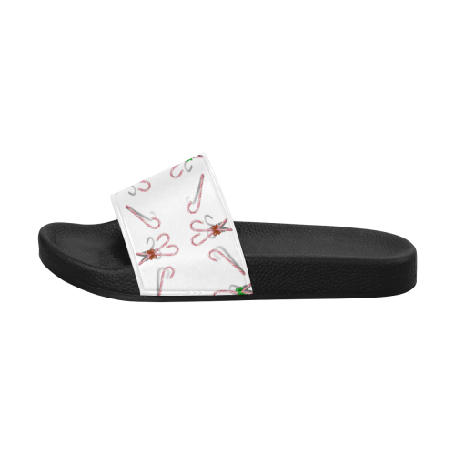Christmas Candy Canes with Bows Women's Slide Sandals (Model 057)