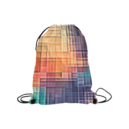 pixels #colors Medium Drawstring Bag Model 1604 (Twin Sides) 13.8"(W) * 18.1"(H)