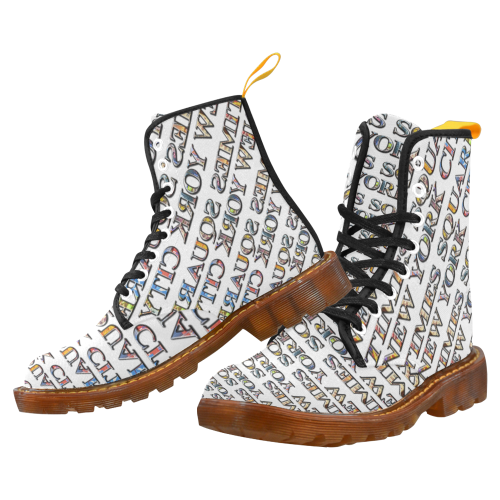 Times Square New York City color type on white Martin Boots For Men Model 1203H