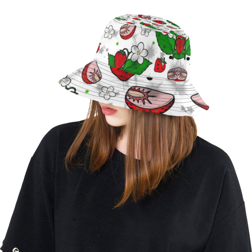 Strawberry Popart by Nico Bielow All Over Print Bucket Hat