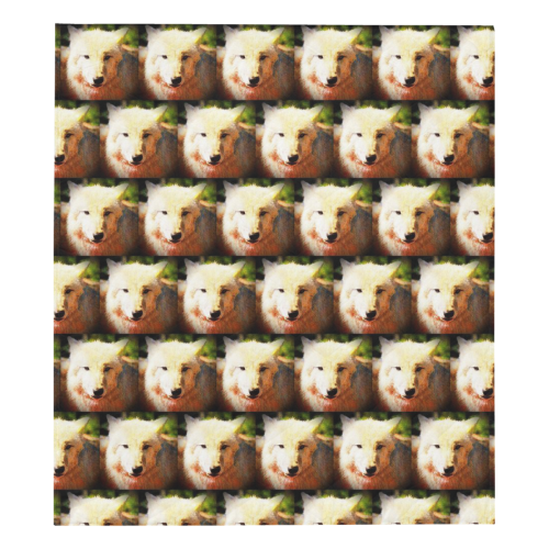 cute animal drops - Wolf by JamColors Quilt 70"x80"