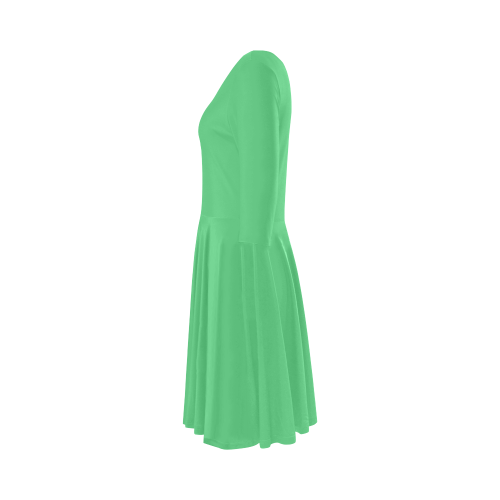 color Paris green Elbow Sleeve Ice Skater Dress (D20)